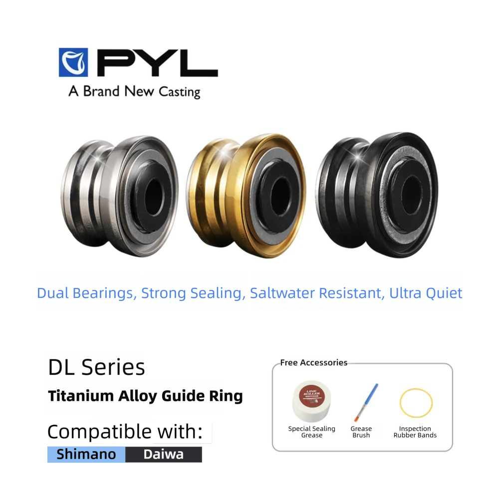 Reel Spare Spool - ลูกกลิ้งสายเบ็ดแบบลูกปืนคู่ PYL ไทเทเนียมอัลลอย - ตัวนำสายเบ็ดแบบสปินนิ่ง ทนทานต่อการใช้งานในน้ำเค็ม